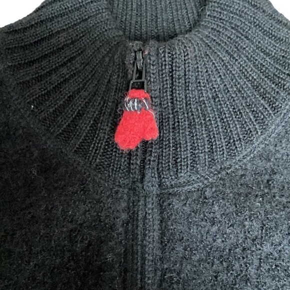 Coldwater Creek M Black Boiled Wool Winter Zip Vest Breezy Evenings Cat 35K - Picture 9 of 11